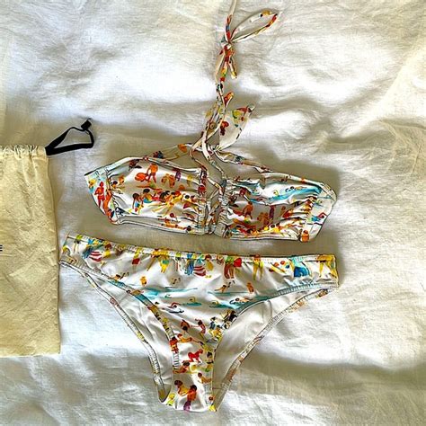 Sezane Swim Dust Bag Sezane X Yse Watercolor Bikini Set Swim Bathing Suit Xs Fr Poshmark