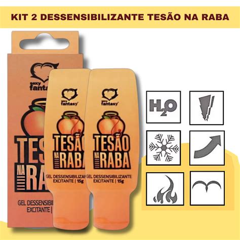 Kit Gel Dessensibilizante Anal 2 Tesão na Raba Excitante Lubrificante Sex shop Produto Adulto