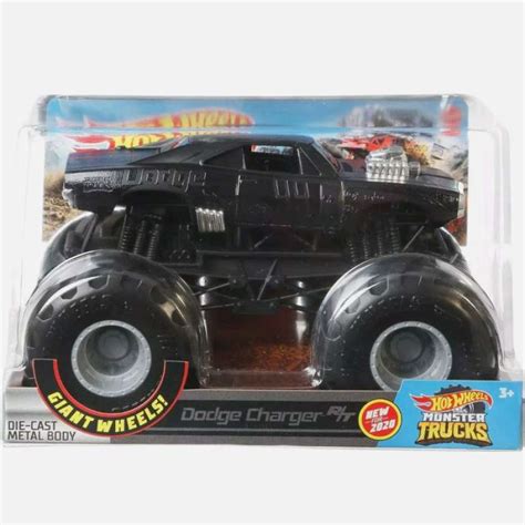 Promo 1 24 Monster Trucks Dodge Charger R T Black Hot Wheels Truck Hw