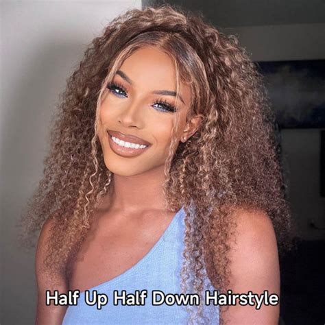 Honey Blonde Highlights Kinky Curly X Transparent Lace Front Wig With Full Ends Alipearl Hair