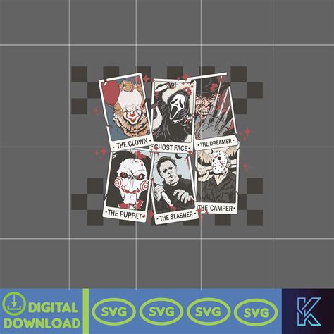 Horror Characters Tarot Card Svg Horror Movie Killers Svg Inspire