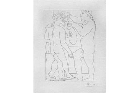 Pablo Picasso Deux Hommes Sculptes Three Nude Men Standing Widewalls