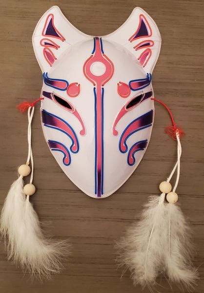 Kitsune Cosplay Neon Glow Mask Neon Culture