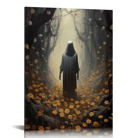 Jeuxus Gothic Ghost Canvas Wall Art Halloween Ghost In The Forest