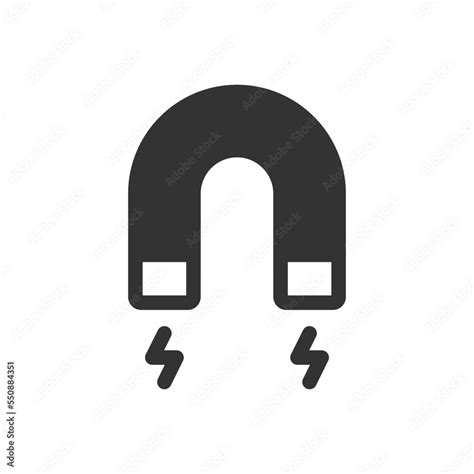 Magnet icon. Black electromagnetic symbol. Black horseshoe magnet icon ...