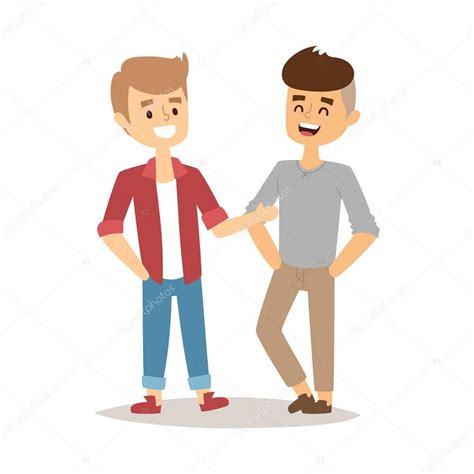 gay feliz pareja dibujos animados relación caracteres estilo de vida vector ilustración relajado