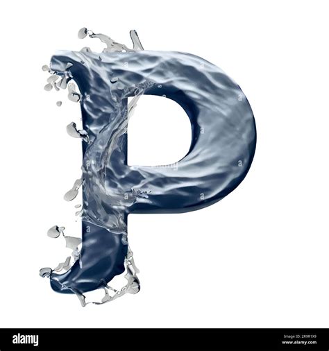 Capital Letter P In Water With Blank Image Background Stock Vector