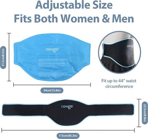 Newgo Gel Ice Pack 2 Pack For Back Pain Relief Hot Cold Packs Belt