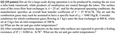 Solved Q Points Hot Air For A Large Scale Drying Chegg