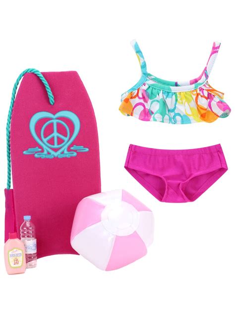 Sophia s Poupee 18 Bikini à Bulles Boogie Board Ballon de Plage Eau et Lotion Solaire