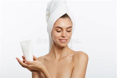 Closeup Beauty Model Girl Face With Natural Nude Makeup And Clean Skin Skincare Facial