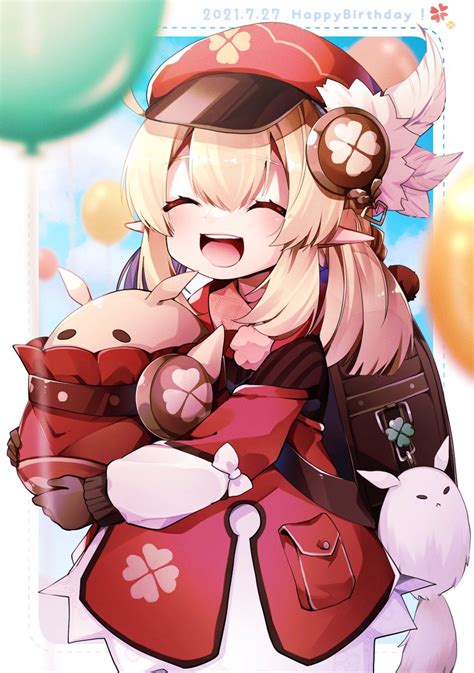 クレー「クレーちゃんおめでとう～～～ クレー生誕祭2021 原神キャラ生」うさこ𖤣𖥧𖥣｡のイラスト