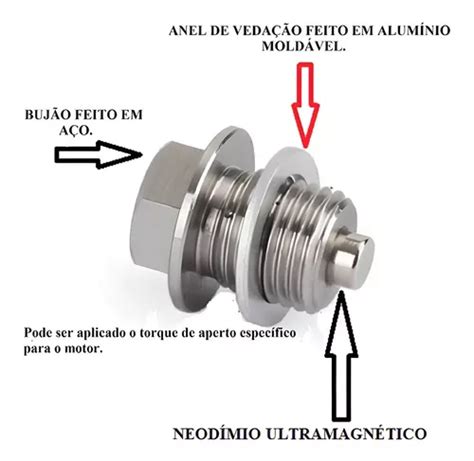 Parafuso Bujão Óleo Magnético anel Chery Tiggo Todos Modelos MercadoLivre