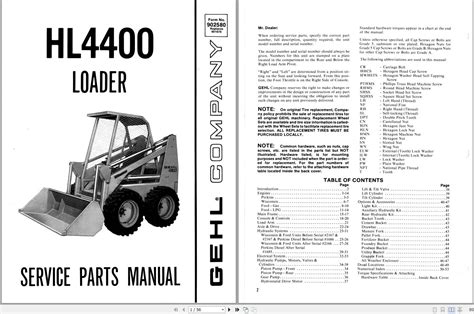 GEHL Loader HL4400 Service Parts Manual 902580A | Auto Repair Manual ...