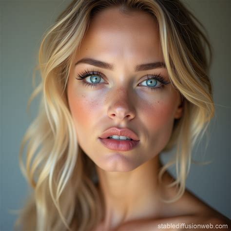 Blonde European Woman With Blue Eyes Stable Diffusion Online