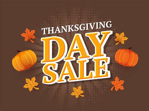 Thanksgiving Day Sale Template Or Flyer Design With Illustration Stock