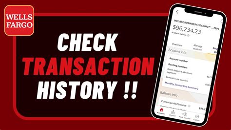 Wells Fargo How To Check Transaction History YouTube