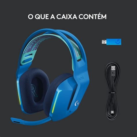 Headset Gamer Sem Fio Logitech G733 Lightspeed Rgb 7 1 Ps4 Pc Azul 981 000942