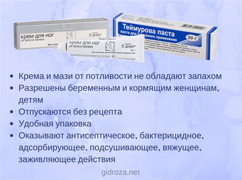 Крем от потливости и запаха ног | Gidroza.net