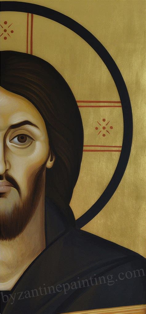 Painted Orthodox Icon Of Jesus Christ Pantocrator From Sinai Mountain