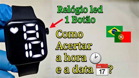 Como Acertar A Hora Do Relógio Digital De Pulso - Como Acertar a Hora Do Relógio Led Digital Watch? (1 Botão ...