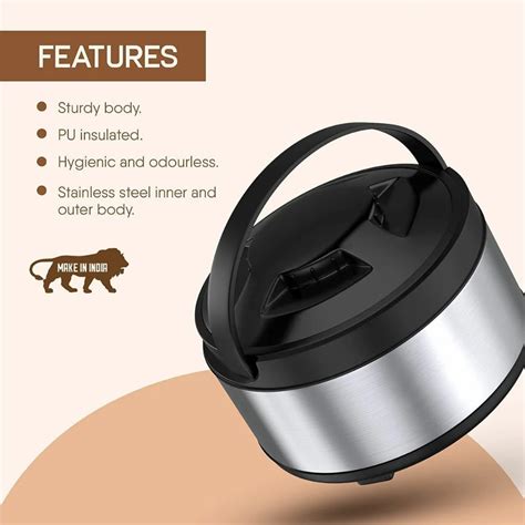 Mumma S Life Stainless Steel Thermoware Casserole Double Wall Insulated Hot Pot For Hot Meal At