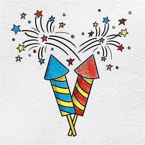 How To Draw Fireworks Helloartsy