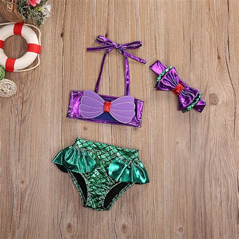 Toddler Baby Flickor Barn Sjöjungfru Bikini Set Sommar Beach Badkläder Baddräkt Baddräkt Bikini