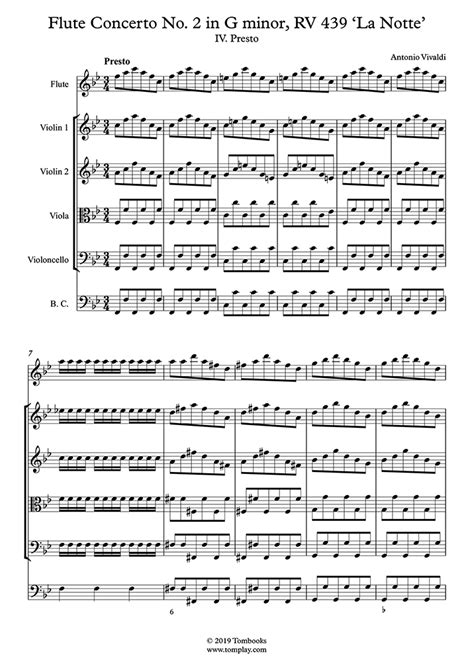 Flute Concerto No 2 In G Minor RV 439 La Notte IV Presto With