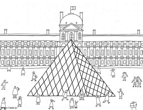 The Louvre 2 Coloring Page