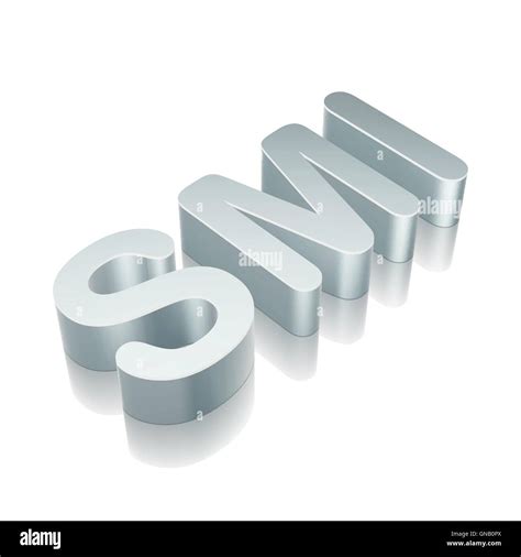 3d Metallic Character Smi With Reflection Vector Illustration Stock