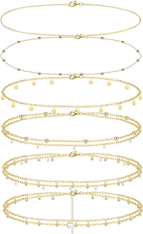 LOLIAS Pcs K Gold Plated Waist Chains Body Chains For Women Layered Bikini Belly Chains For