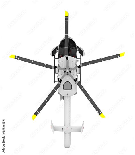 helicopter top view isolated on white Stock Photo | Adobe Stock