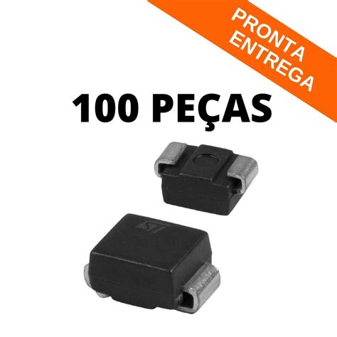 Kit 100 peças Diodo Supressor SM6T33CA 600W 33V SMD Diodo Achei