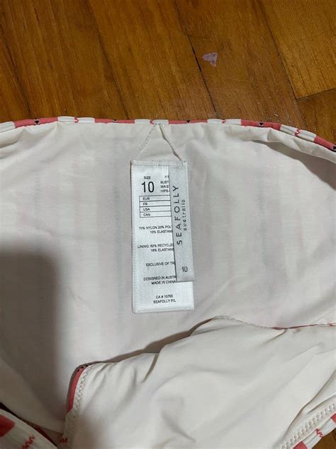 Seafolly Pink Striped Bikini Set S With Dragonfly Detail Women S Fashion Swimwear Bikinis