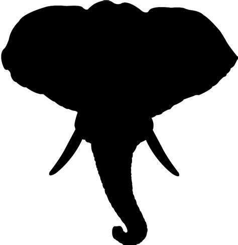 Elephant Head Silhouette Free Vector Silhouettes