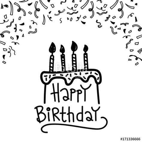 happy birthday  drawing  paintingvalleycom explore collection