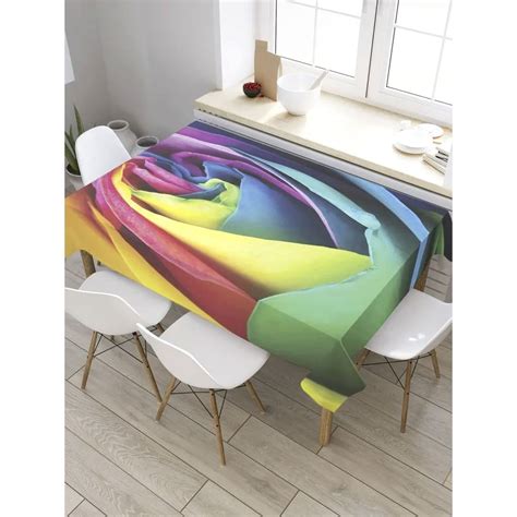 Скатерть прямоугольная из сатена JOYARTY Цветные лепестки tc_8521 ...