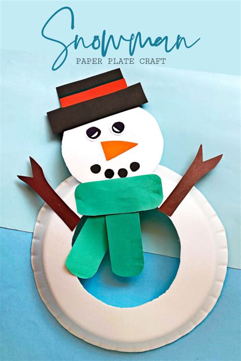 Paper Plate Snowman - Easy Winter Craft for Kids!