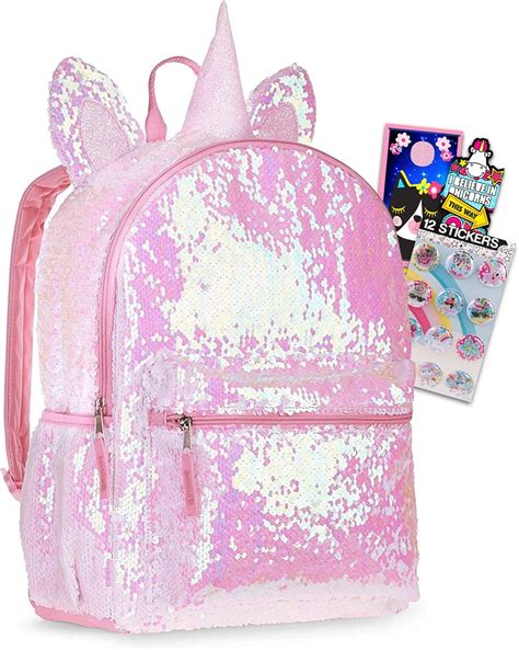 Fast Forward Unicorn Reversible Sequin Backpack With Stickers Bookmark More