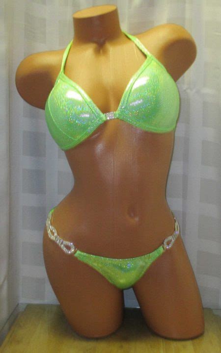 Competition Npc Bikini Posing Suit Neon Green Brand New Petagadget