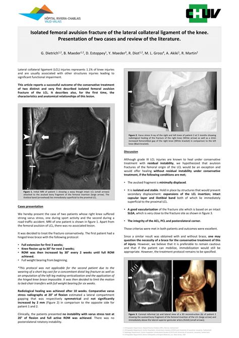 Pdf Isolated Femoral Avulsion Fracture Of The Lateral Collateral