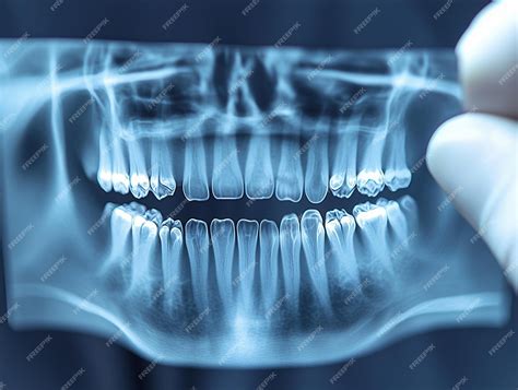 Dental Xray Image Showing Detailed Teeth Structure And Jaw Alignment