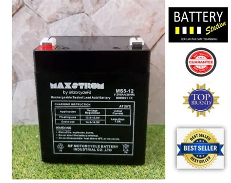 Aki Accu Baterai Kering Vrla 12v5ah 12v 5ah Ups Emergency Maxstrom