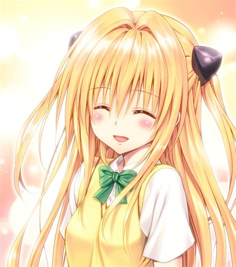 Golden Darkness To Love Ru Blonde School Uniform Long Hair Closed Eyes Anime Girls HD