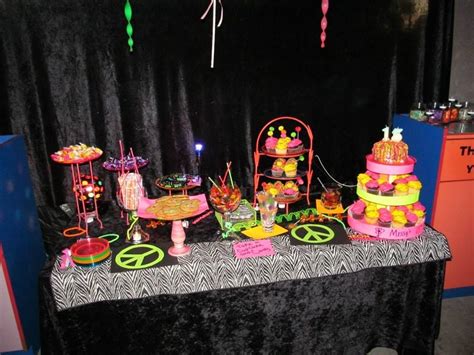 Glow In The Dark Blacklight Neon Party Sweet Table Neon Party Glow Party Glow Birthday Party