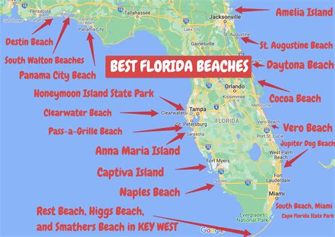 28 Best Beaches In Florida Map On East And West Coast