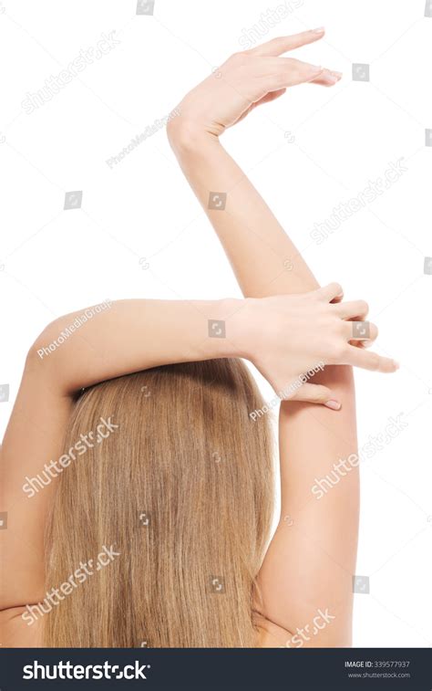 Back View Nude Woman Holding Arms Stock Photo Shutterstock