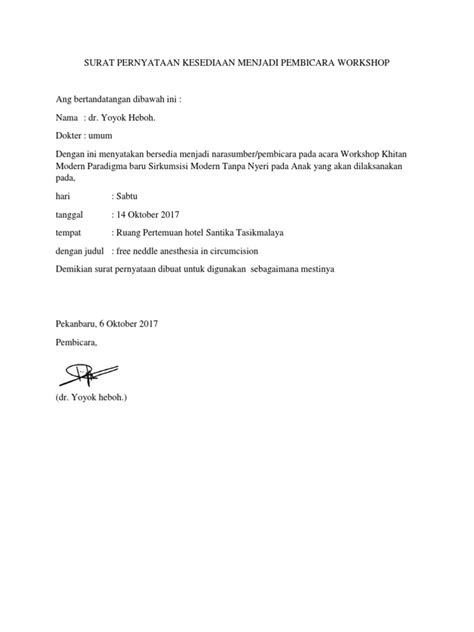 Detail Contoh Surat Kesediaan Menjadi Narasumber Koleksi Nomer 5