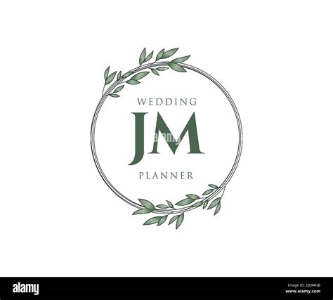 Jm Initials Letter Wedding Monogram Logos Collection Hand Drawn Modern Minimalistic And Floral